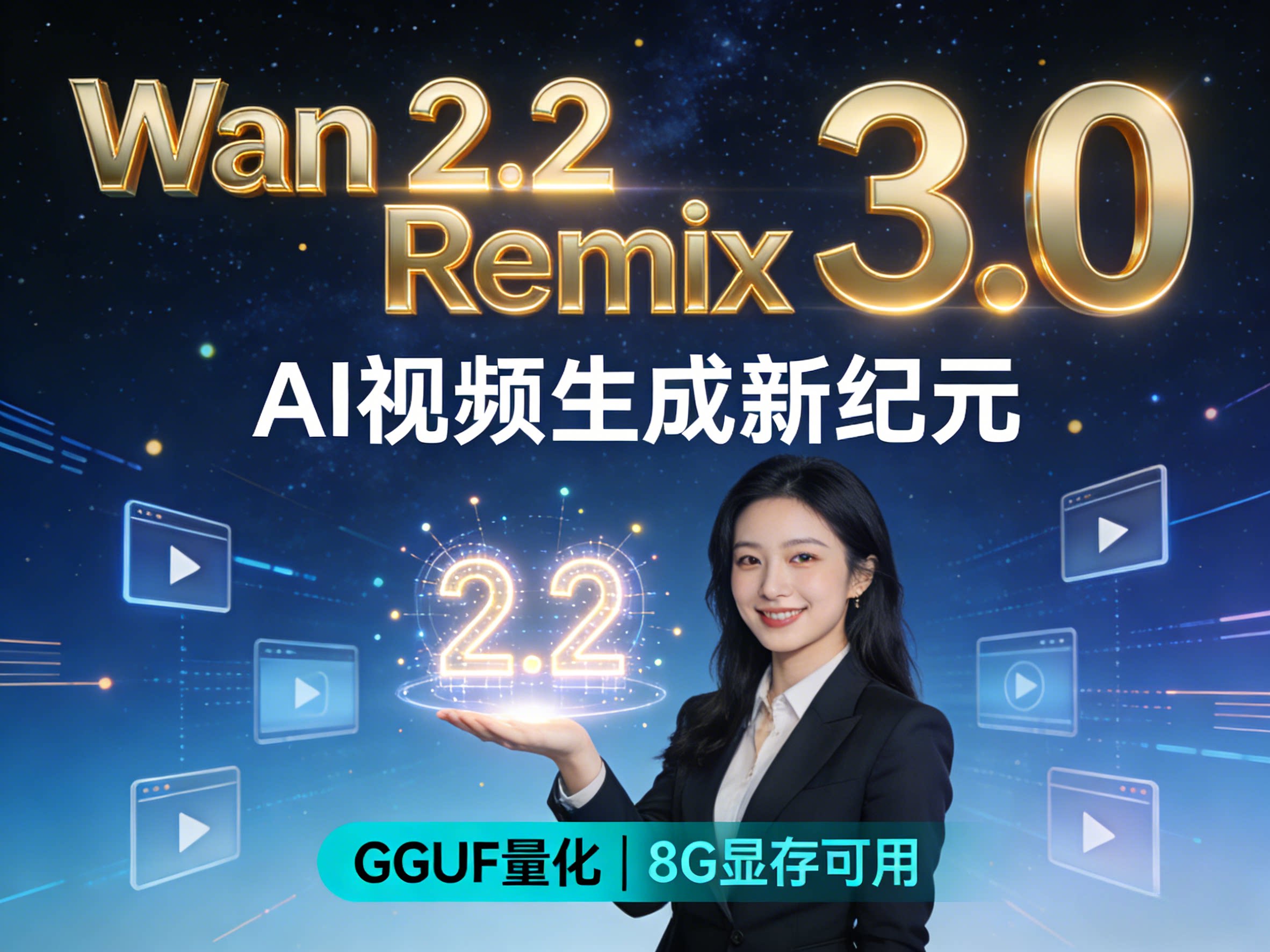 Wan 2.2视频生成软件整合包 文字或图像生视频 无限时长 首尾帧 