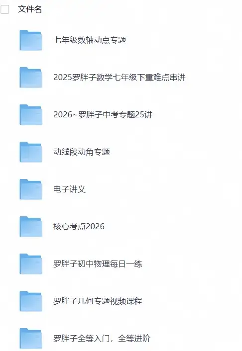 【精品课程】2026初中罗P子最新视频课程+讲义（数学物理）