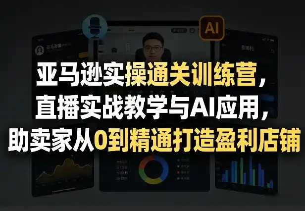 亚马逊实操通关训练营，直播实战教学与AI应用，助卖家从0到精通打造盈利店铺(更新1016)