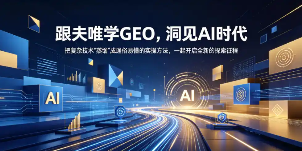 跟夫唯学GEO，洞见AI时代，把复杂技术“蒸馏”成通俗易懂的实操方法，一起开启全新的探索征程(更新26年10月)